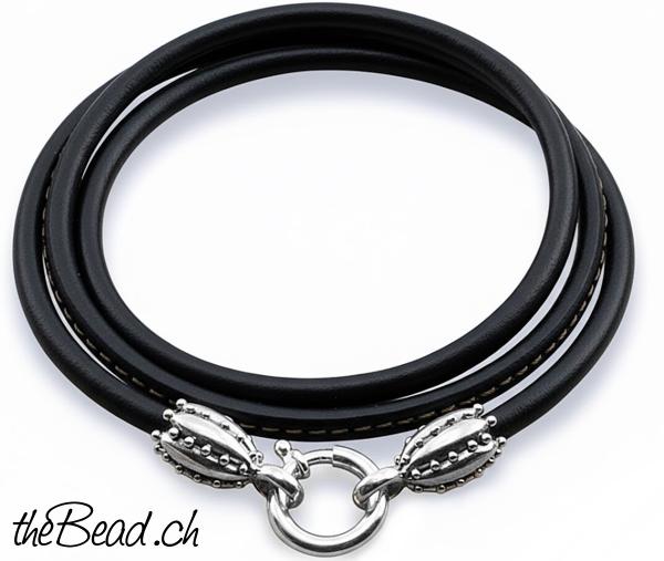 Damen Lederhalskette SUNNY mit 925 Sterling