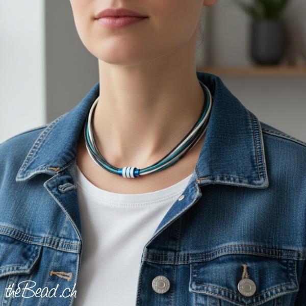 Lederkette Regenbogen