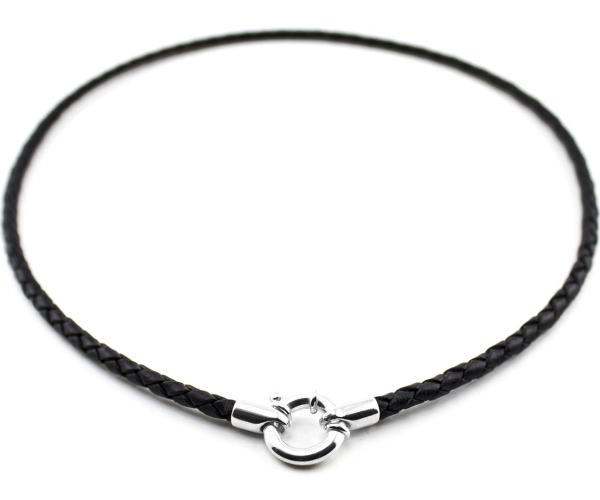 Lederhalskette mit 925 Sterling silber verschluss