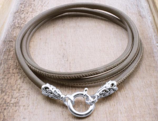 Lederhalskette ROMA mit 925 Sterling