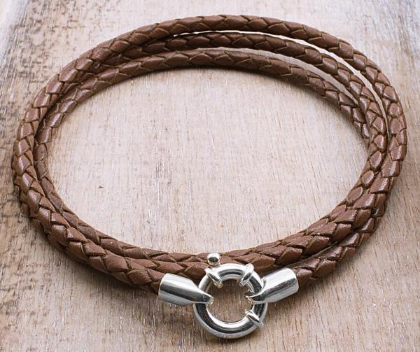 Lederhalskette mit 925 Sterling silber verschluss