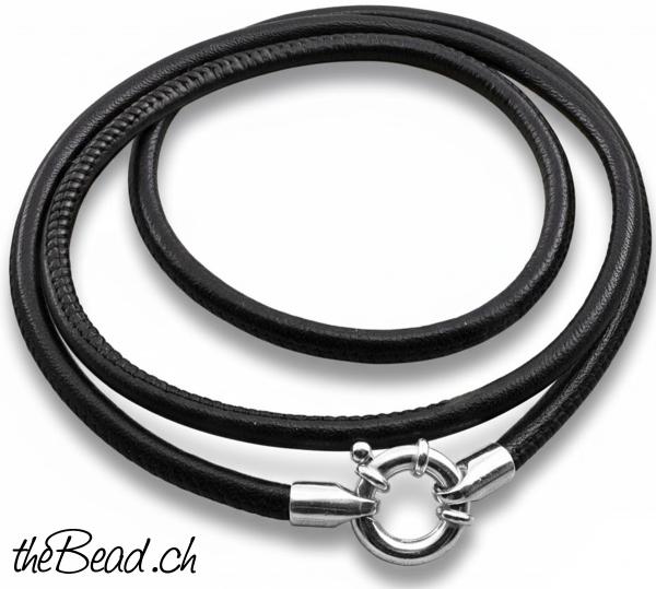 Herren Lederhalskette mit grossem Verschluss von theBead