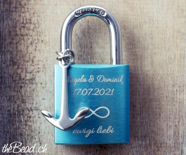 love lock with engraving