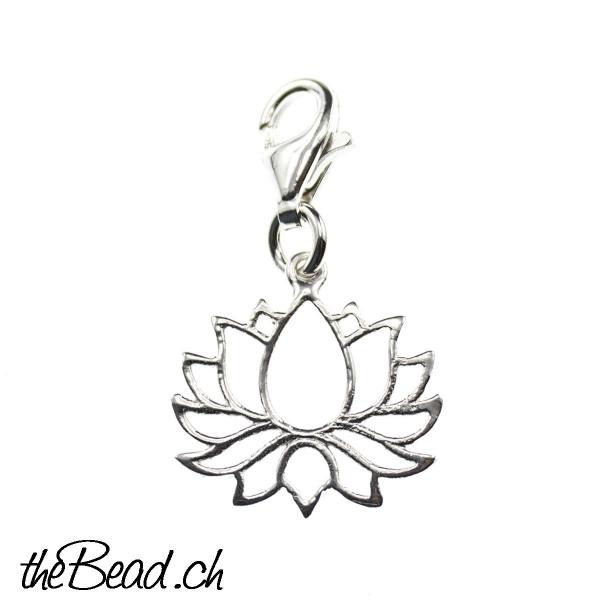 Charm LOTUS Anhänger aus echtsilber Charms von thebead