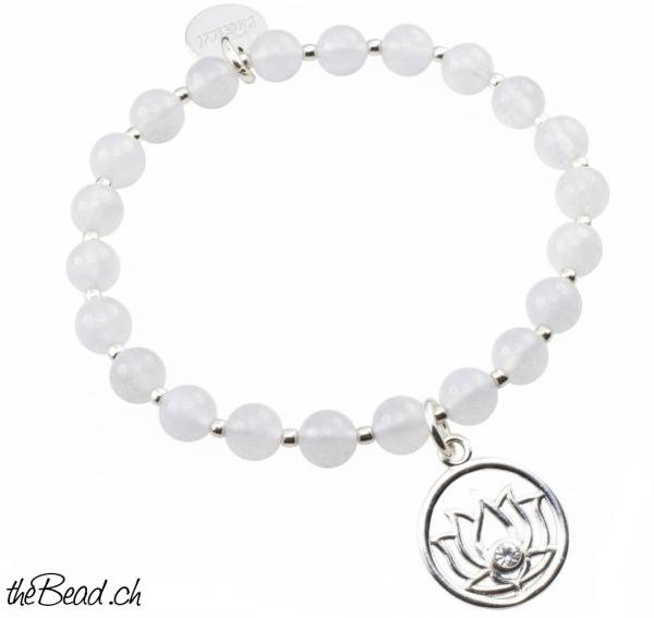 regenbogen Mondstein Silberanhänger 925 silber