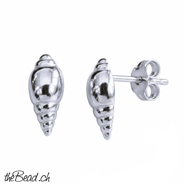 muschel 925 sterling silber ohrstecker vergoldet