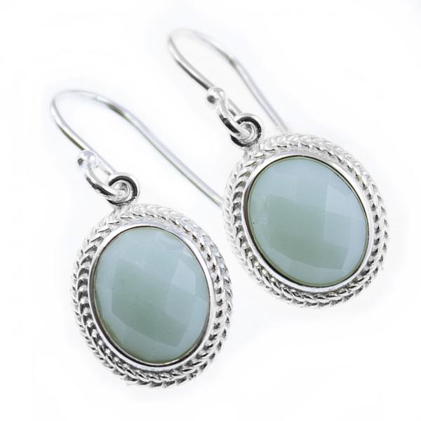 silberschmuck ohrringe aus amazonit und silber