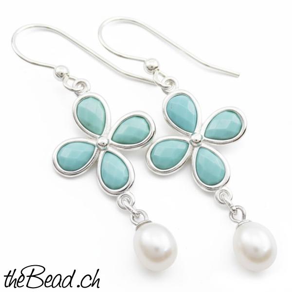 türkise silber ohrringe