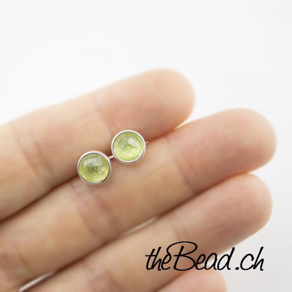 peridot ohrringe mit silber ohrstecker