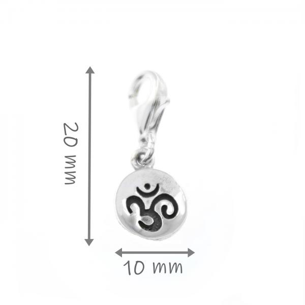 om silver charm anhänger