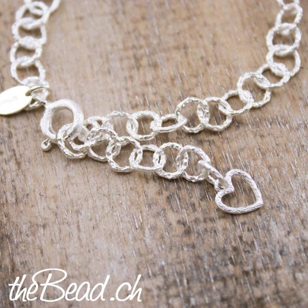 silver bracelet especially for charms