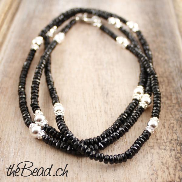necklace with onyx and silver