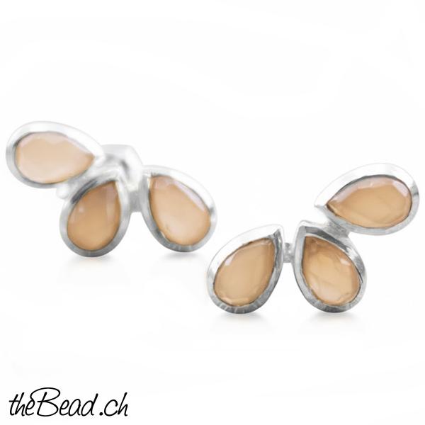 925 sterling silber ohrstecker mit mondstein