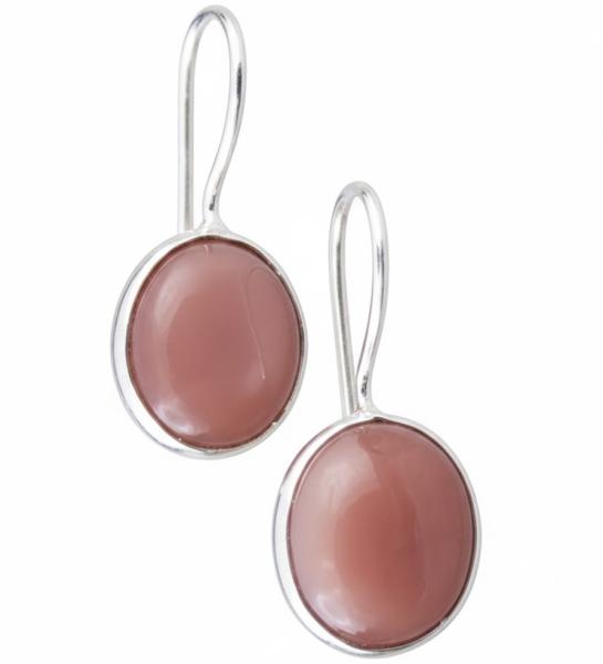 oranger Mondstein  Ohrhänger