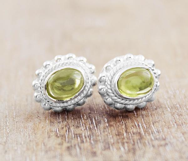 925 sterling silber ohrstecker mit peridot