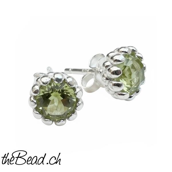 925 sterling silber ohrstecker mit peridot steinen