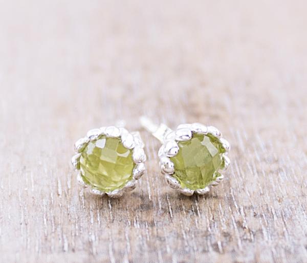 925 sterling silber ohrstecker mit peridot steinen