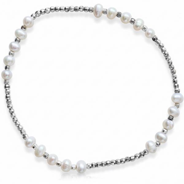 Silberarmband mi Perlen
