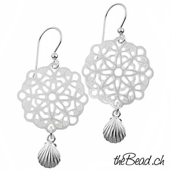 perlmutt ohrhänger mit muschel Anhänger