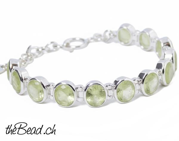 green prehnite silber damenarmband armband geschenkidee