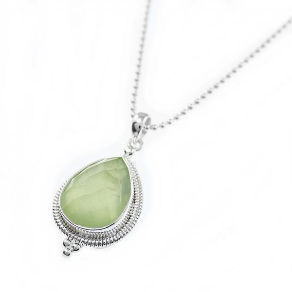 prehnit silberhalskette silberschmuck anhaenger thebead schweiz