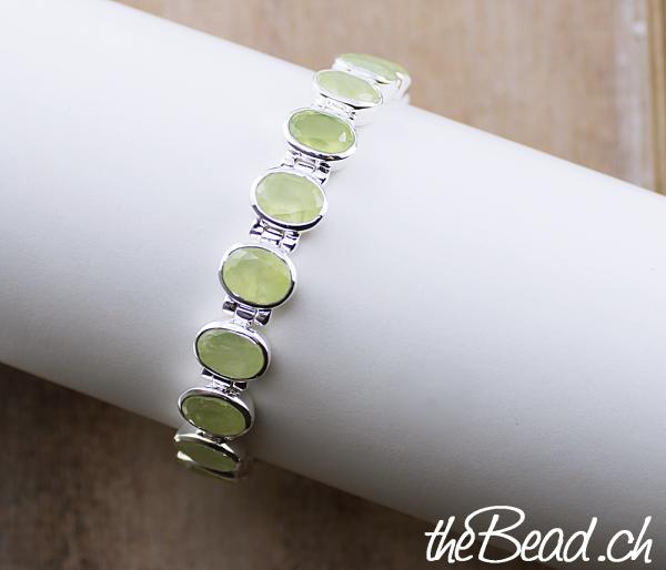 green prehnite silber damenarmband armband geschenkidee