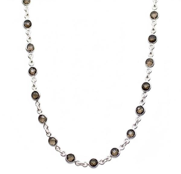 Rauchquarz Halskette aus Silber