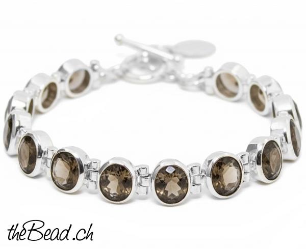Rauchquarz silber damenarmband armband geschenkidee