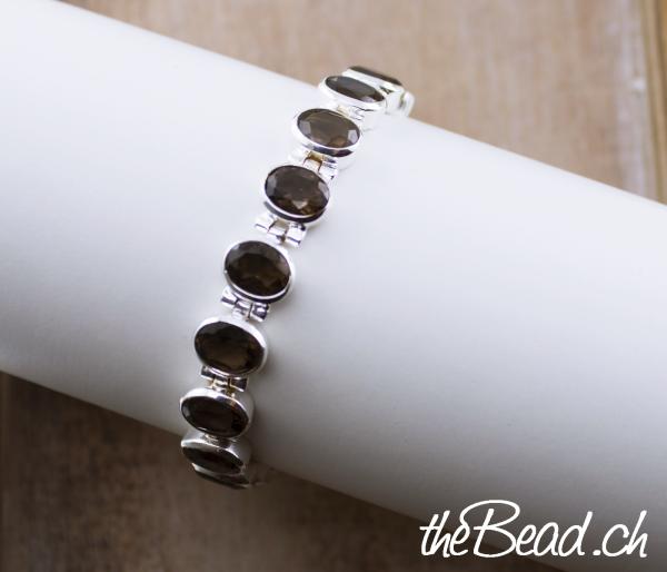 smoky quarz silver bracelet.