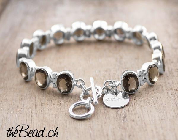 rauchquarz armband mit anhängern
