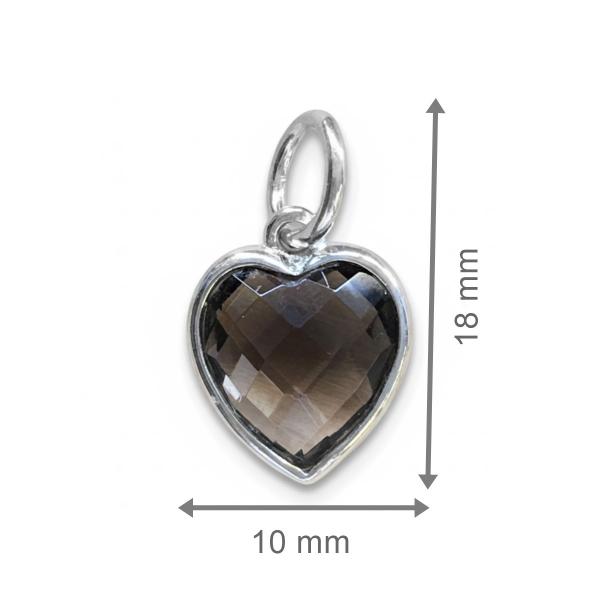 rauchquarz herz anhänger