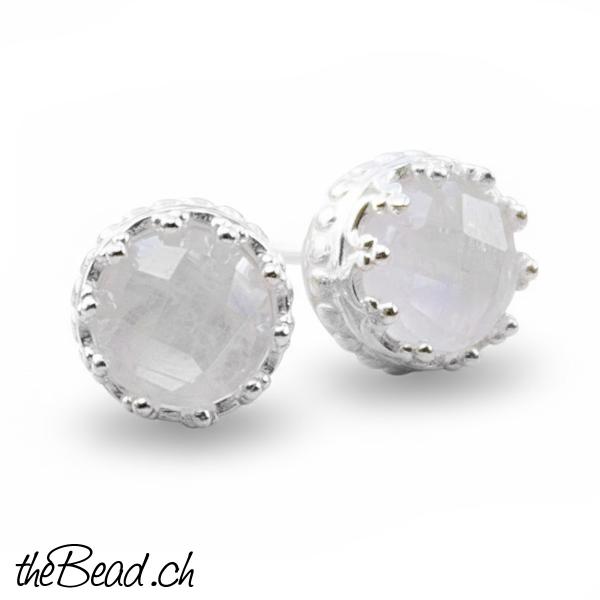 925 sterling silver mit regenbogen mondstein ohrringe