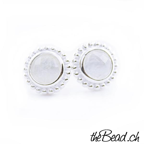 moon stone and moonstone earrings 925 sterling silver