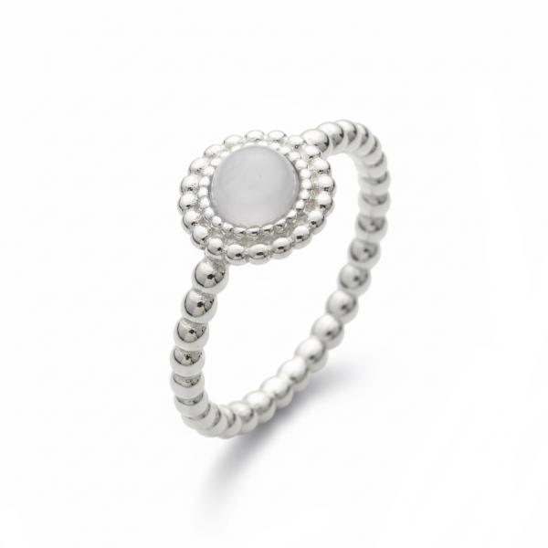 damen fingerring aus 925 sterling silber mit regenbogen mondstein
