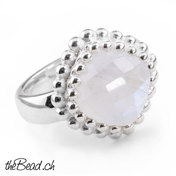 Silber Fingerring mit  labradorit