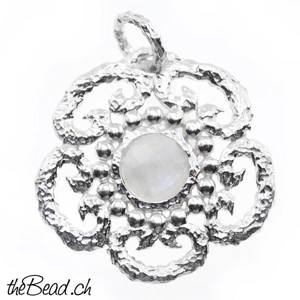 regenbogen mondstein Anhaenger bei theBead