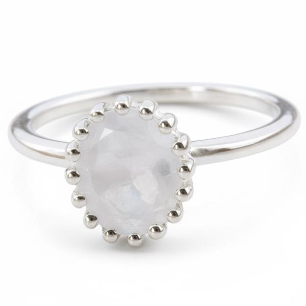 damen fingerring aus 925 sterling silber mit regenbogen mondstein