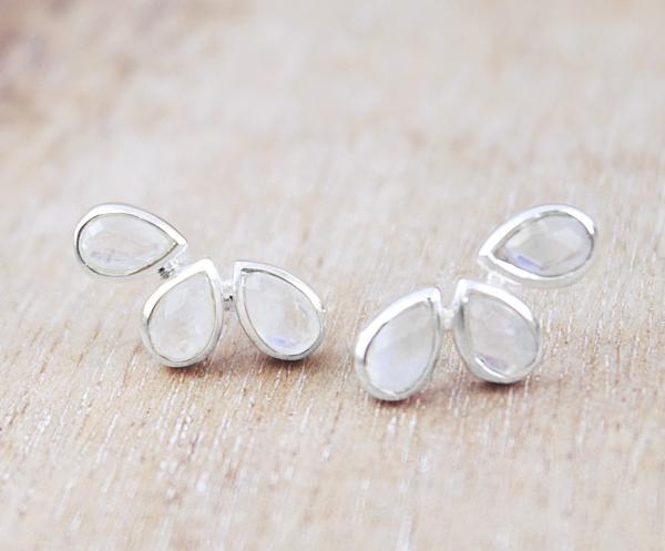 925 sterling silber ohrstecker mit regenbogenmondstein