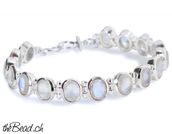 rainbow moonstone silber damenarmband armband geschenkidee