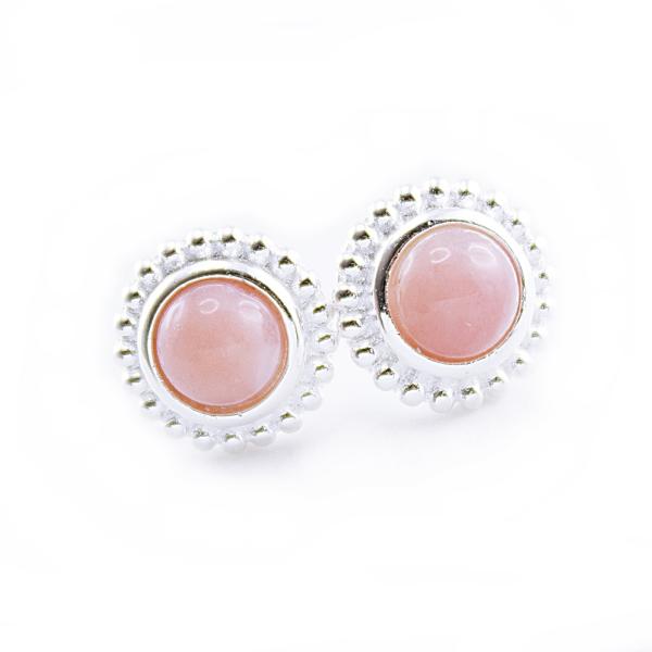 925 sterling silber ohrstecker mit rosa andenopal