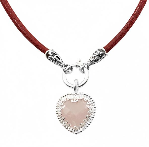 Lederhalskette mit Anhänger  mit 925 Sterling