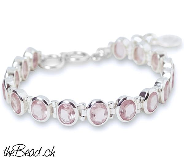 rosenquarz silber damenarmband armband geschenkidee