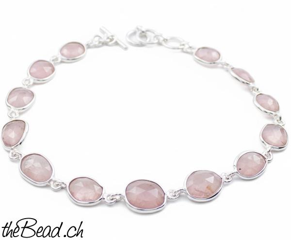 rosenquarz silberarmbänder silber damenarmband armband geschenkidee