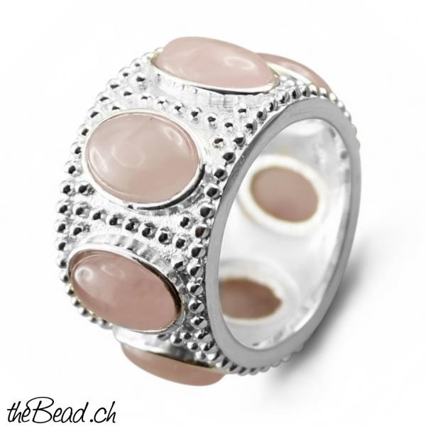 Bandring aus 925 Silber mit Rauchquarz