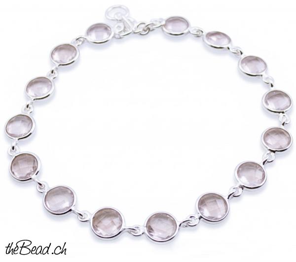 rosenquarz silberarmbänder silber damenarmband armband geschenkidee