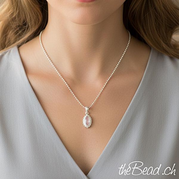 silber halskette mit peridot anhaenger