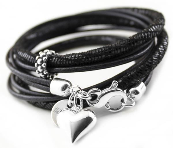 Lederarmband mit Herz Anhänger vom schweizer schmucklabel thebead rosevergoldet theBead