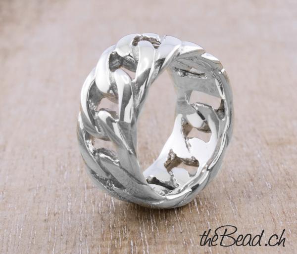 Chain Ring und Fingerringe in Form einer Kette  aus Silber kaufen und bestellen gel eines engels  aus 925 sterling silber