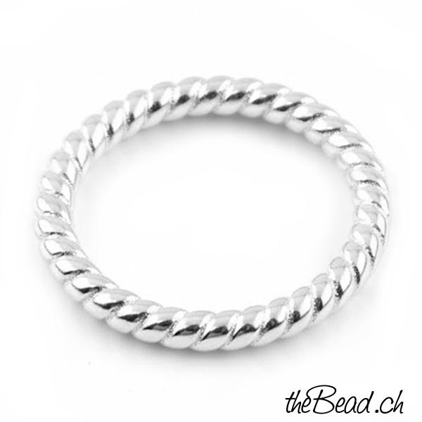 Silber Fingerring mit  KORDEL