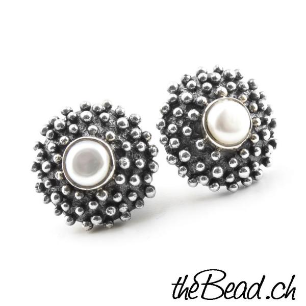 patiniert Schmuck Onlineshop theBead  Design Ohrstecker aus 925 sterling Silber schweizer onlineshop